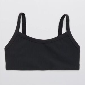 Aerie Offline Black Ribbed Medium Support Sports Bra Sz XXL